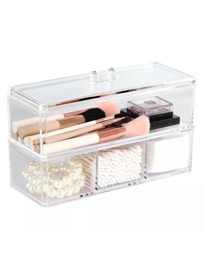 Ob für Wattestäbchen und Wattepads oder für Schmuck und Make-Up, die Beauty Aufbewahrungsbox bringt im Nu Ordnung ins Bad oder die Beauty Ecke.