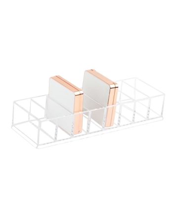 Unser Beauty Organizer für Lidschatten, Puder, Highlighter, Blushes und Co. ist mit acht großzügigen Fächer ausgestattet und bietet viel Platz und eine schöne Übersicht über deine liebsten Produkte. 