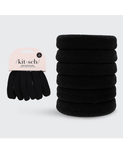 KITSCH Dicke Haargummis 6er-Set Schwarz