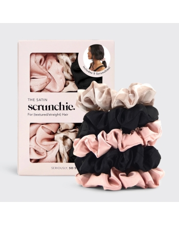 Kitsch Satin Haargummis – 5er-Set Gemischt