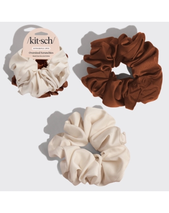 Kitsch Haargummis Creme & Braun 2er Set - Stilvolle Haaraccessoires